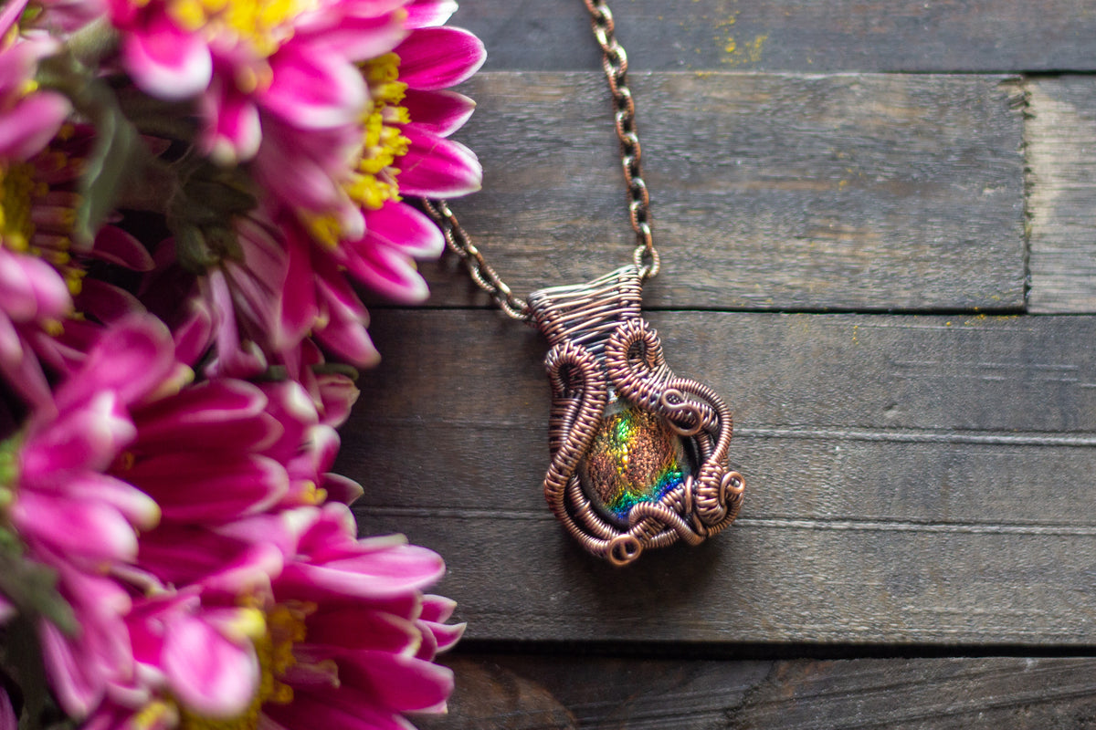 Purple Sunset Dichroic Glass Pendant