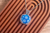 Blue Snowflake Pendant with Silver Wire Wrapping