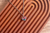 Pink and Green Fused Glass Heart Pendant with Copper Wire Wrapping