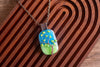 Spring Day Fused Glass and Copper Wire Wrapped Tree of Life Pendant