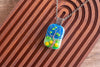 Summer Day Fused Glass and Copper Wire Wrapped Tree of Life Pendant