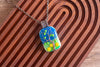 Summer Day Fused Glass and Copper Wire Wrapped Tree of Life Pendant