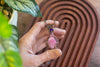 Streaked Pink Fused Glass and Copper Wire Statement Pendant