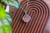 Red Iridescent Fused Glass and Sterling Silver Double-Sided Necklace