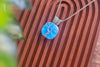 Sterling Silver Tree of Life Pendant with Sky Blue Fused Glass