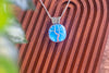 Sterling Silver Tree of Life Pendant with Sky Blue Fused Glass