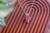 Sterling Silver Tree of Life Pendant with Red Fused Glass