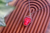 Red Skull with Copper Wire Wrapping