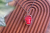 Red Skull with Copper Wire Wrapping