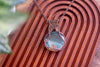 Copper Wire Wrapped Pendant with Glittery Stardust Fused Glass