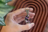 Sterling Silver and Purple and Black Fused Glass Crescent Moon Pendant